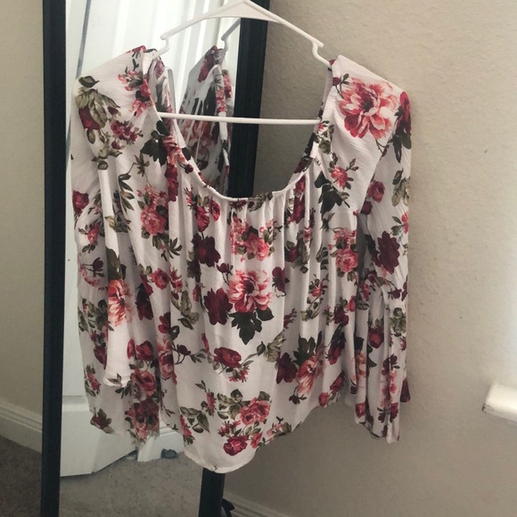 Ambiance Tops - Floral long sleeve blouse.
